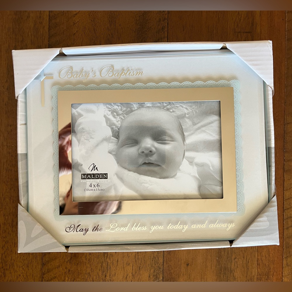 Malden Silver Baby Baptism Photo Frame